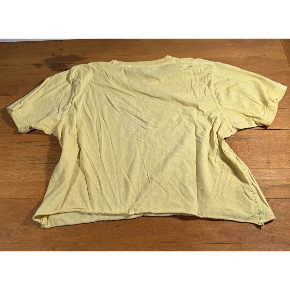 Fairycore Witchy Mystical Crop Tee Yellow Teal Graphic Art Womens Medium - Picture 5 of 13